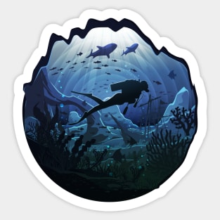 Diving Sticker